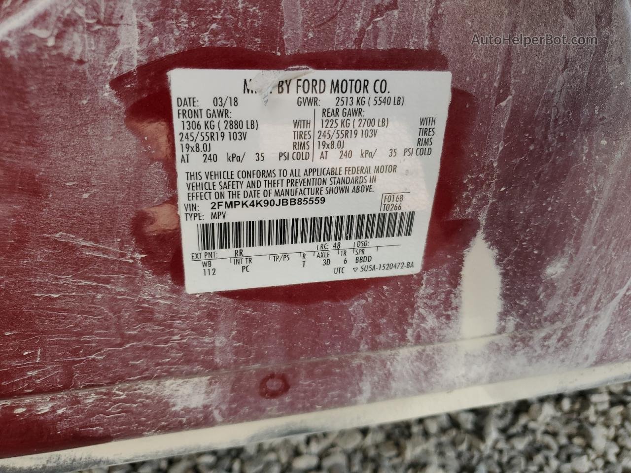 2018 Ford Edge Titanium Красный vin: 2FMPK4K90JBB85559