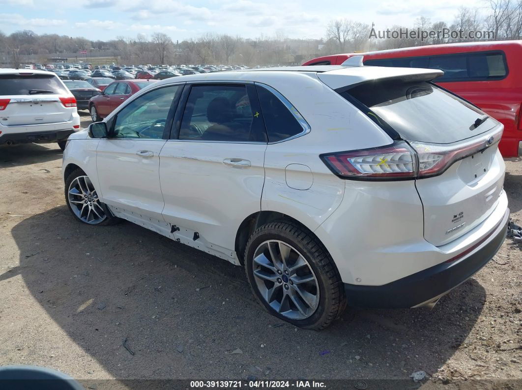 2015 Ford Edge Titanium White vin: 2FMPK4K91FBB95380