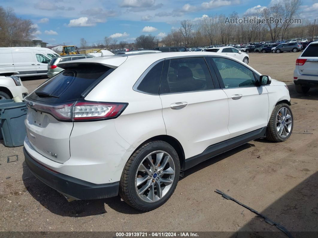 2015 Ford Edge Titanium White vin: 2FMPK4K91FBB95380