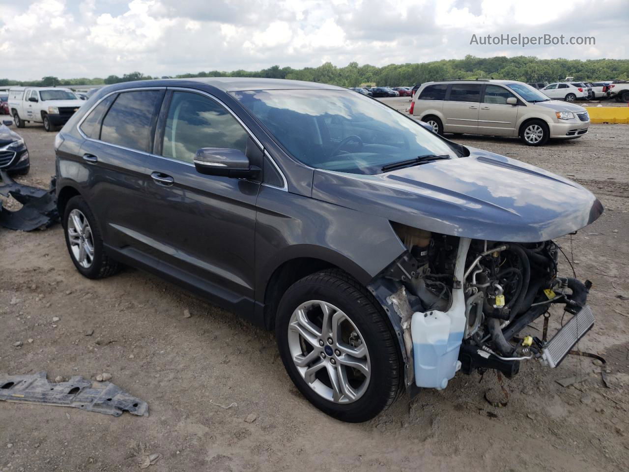 2017 Ford Edge Titanium Серый vin: 2FMPK4K91HBB91557