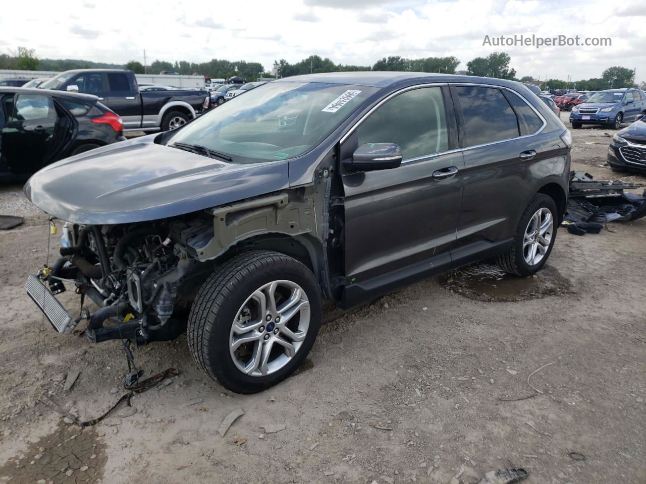 2017 Ford Edge Titanium Серый vin: 2FMPK4K91HBB91557