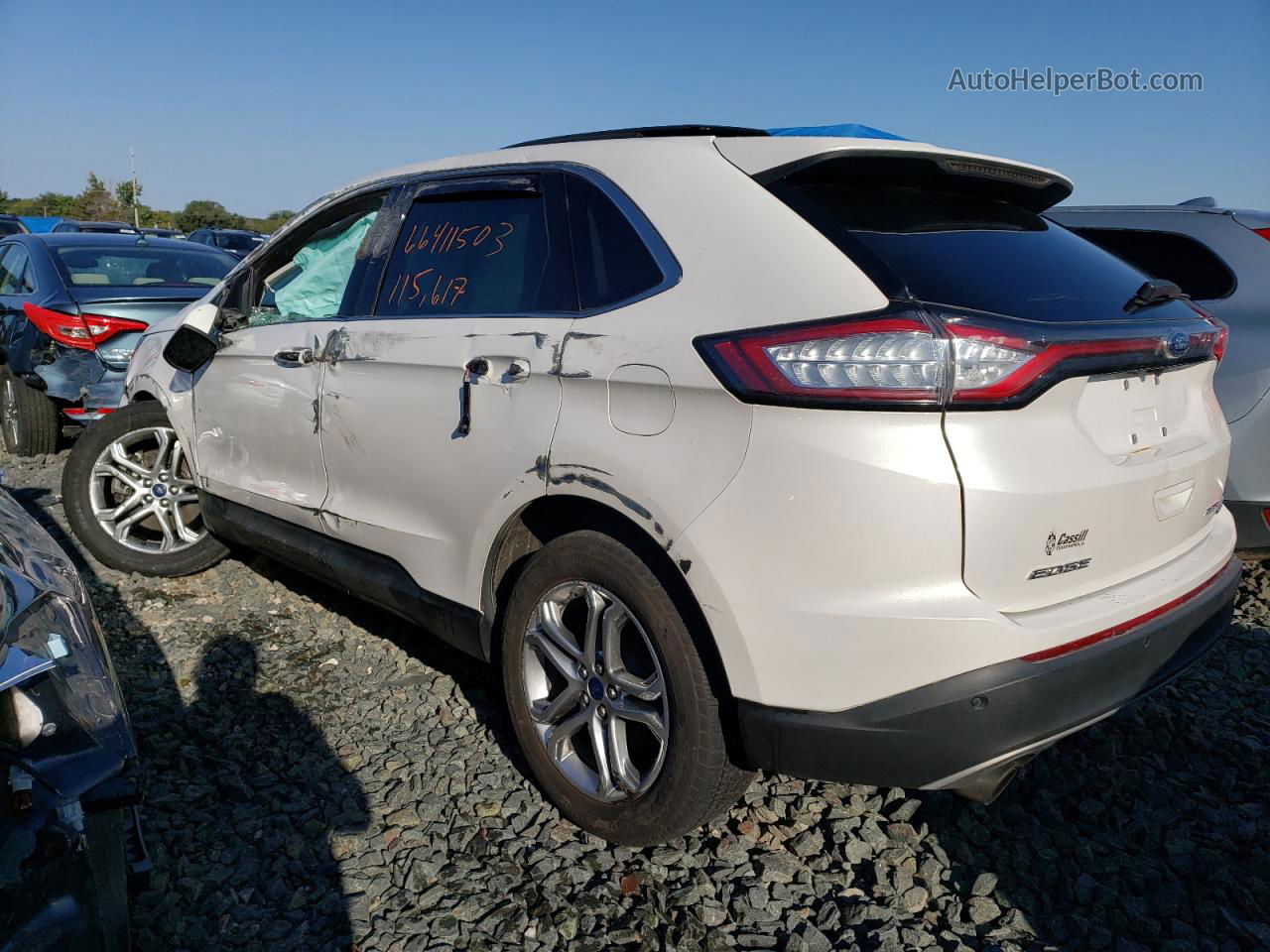 2017 Ford Edge Titanium White vin: 2FMPK4K91HBB98069