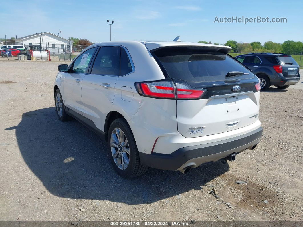 2019 Ford Edge Titanium White vin: 2FMPK4K91KBB21080