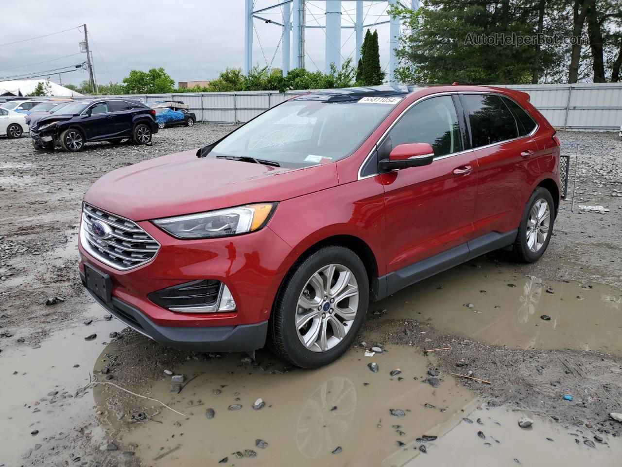 2019 Ford Edge Titanium Red vin: 2FMPK4K91KBB58985