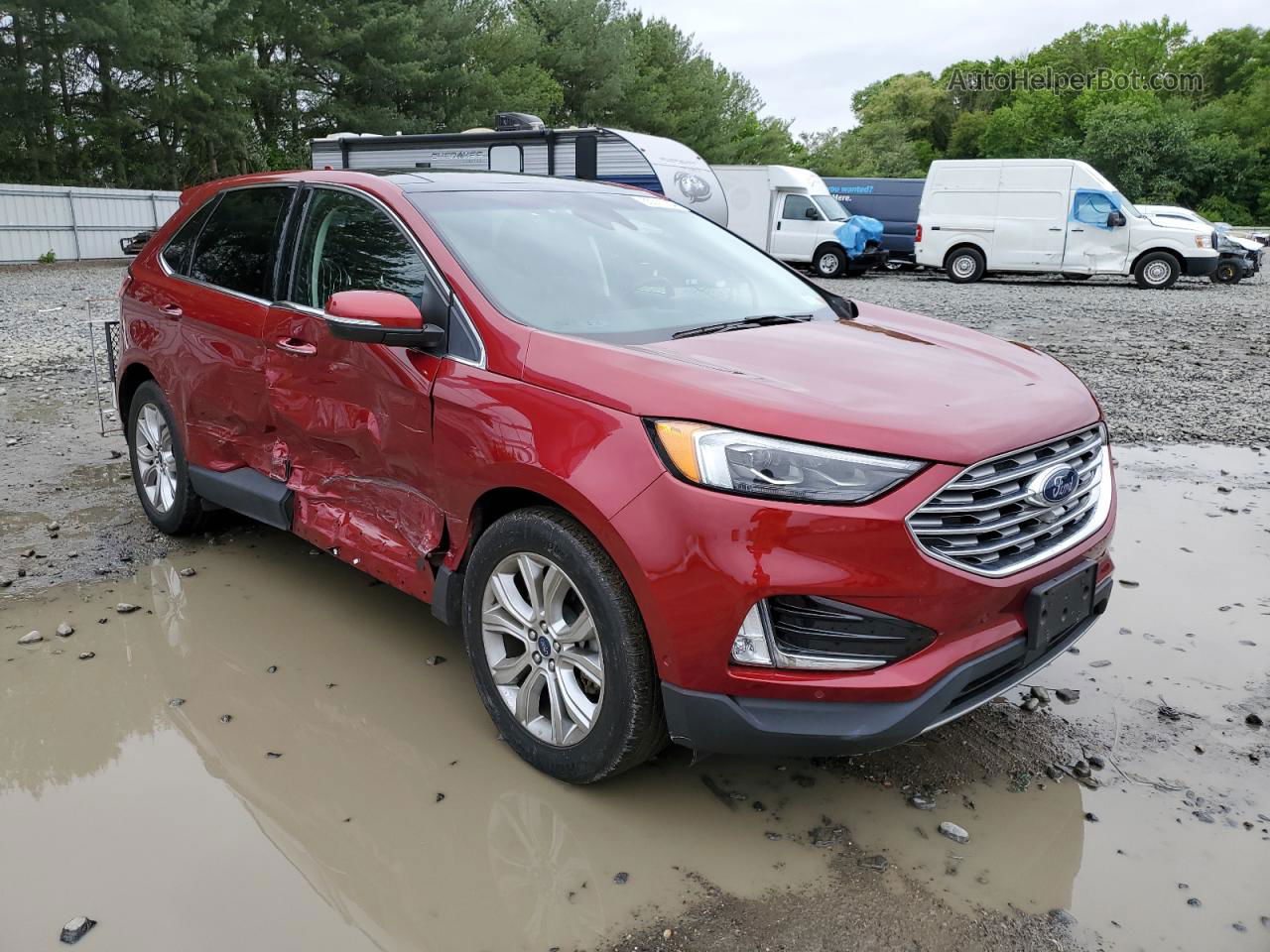 2019 Ford Edge Titanium Red vin: 2FMPK4K91KBB58985