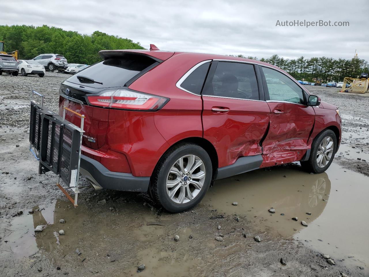 2019 Ford Edge Titanium Красный vin: 2FMPK4K91KBB58985