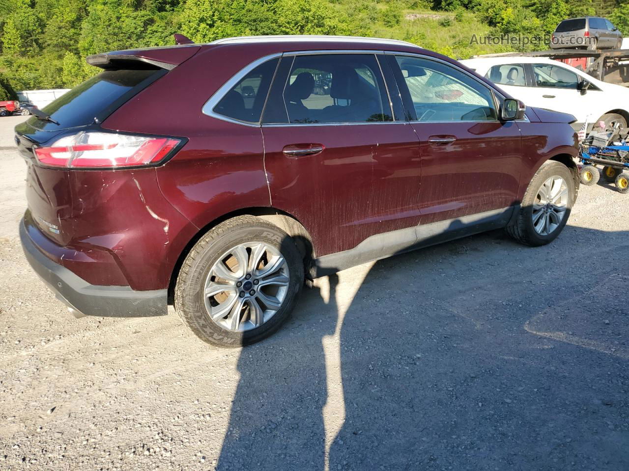 2020 Ford Edge Titanium Burgundy vin: 2FMPK4K91LBA17769