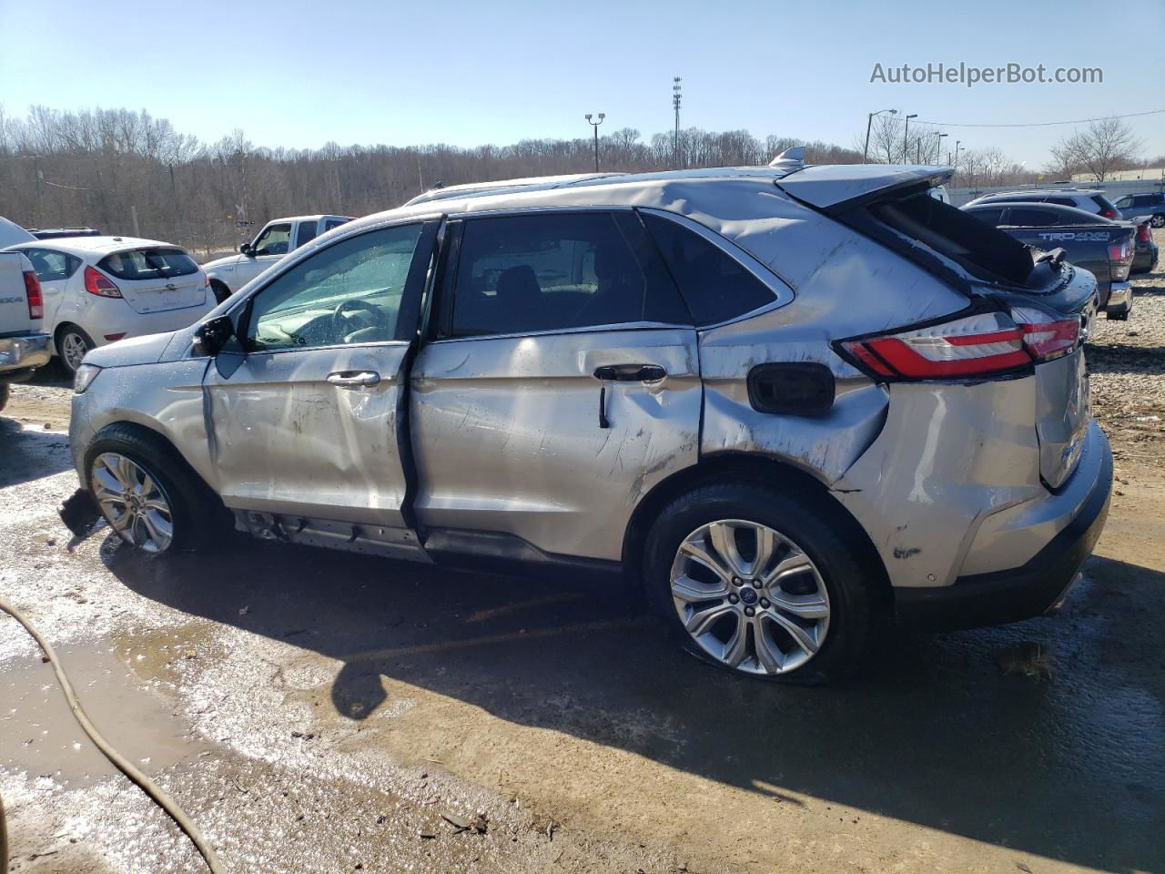 2020 Ford Edge Titanium Серебряный vin: 2FMPK4K92LBA00625