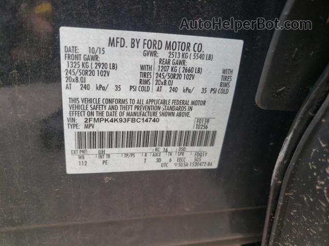 2015 Ford Edge Titanium Black vin: 2FMPK4K93FBC14740