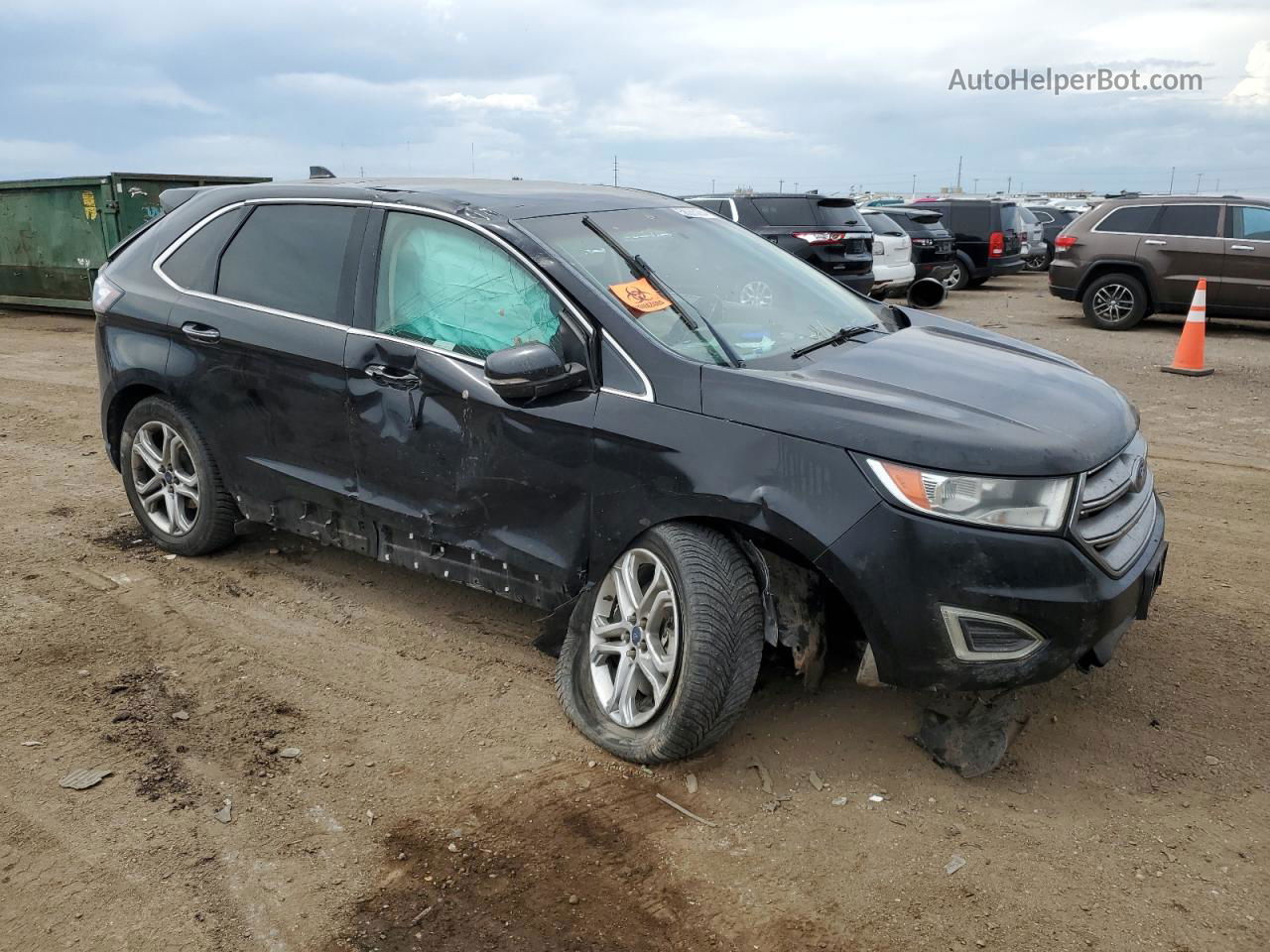 2016 Ford Edge Titanium Черный vin: 2FMPK4K93GBB83328