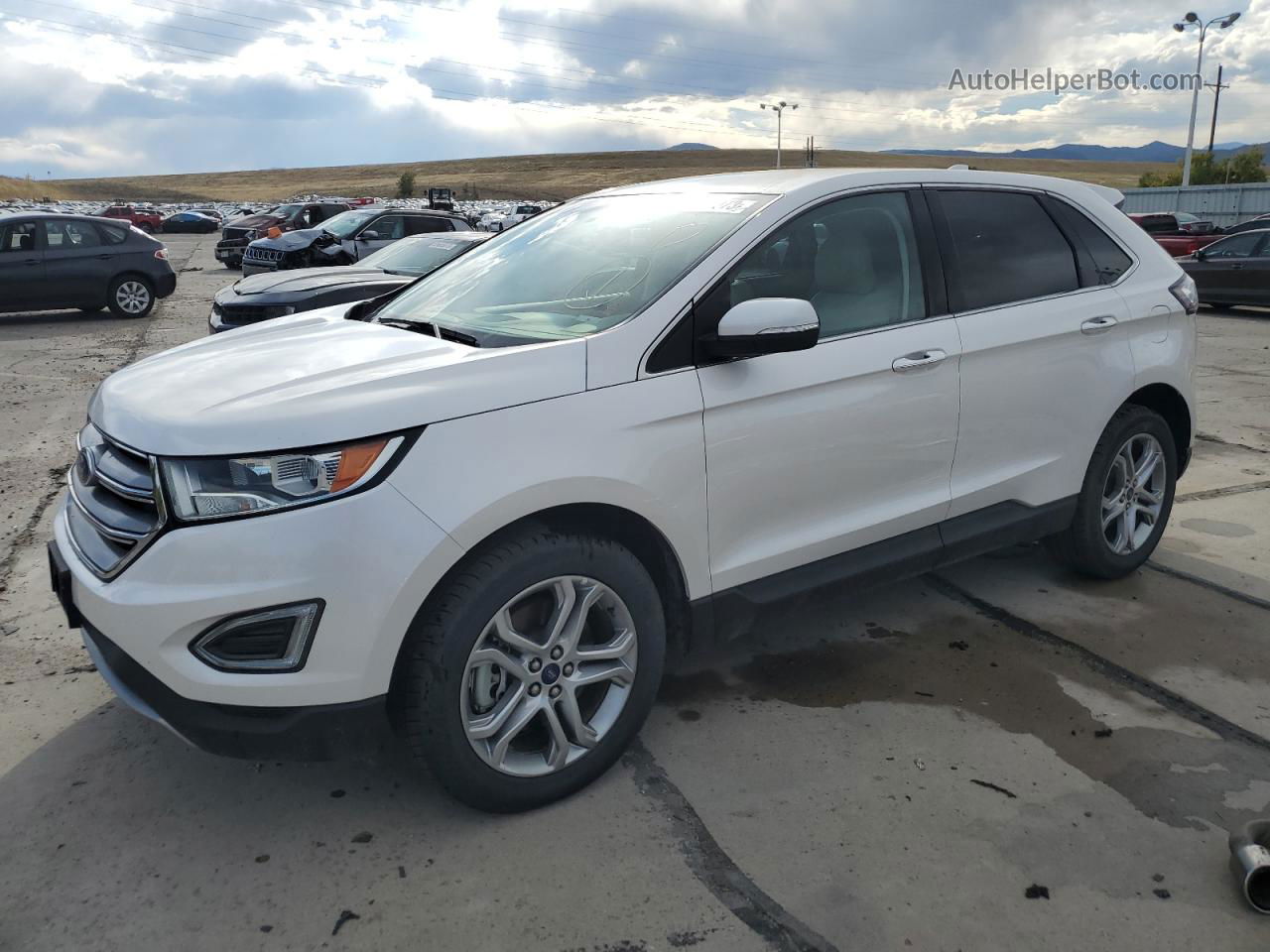 2017 Ford Edge Titanium White vin: 2FMPK4K93HBB59371