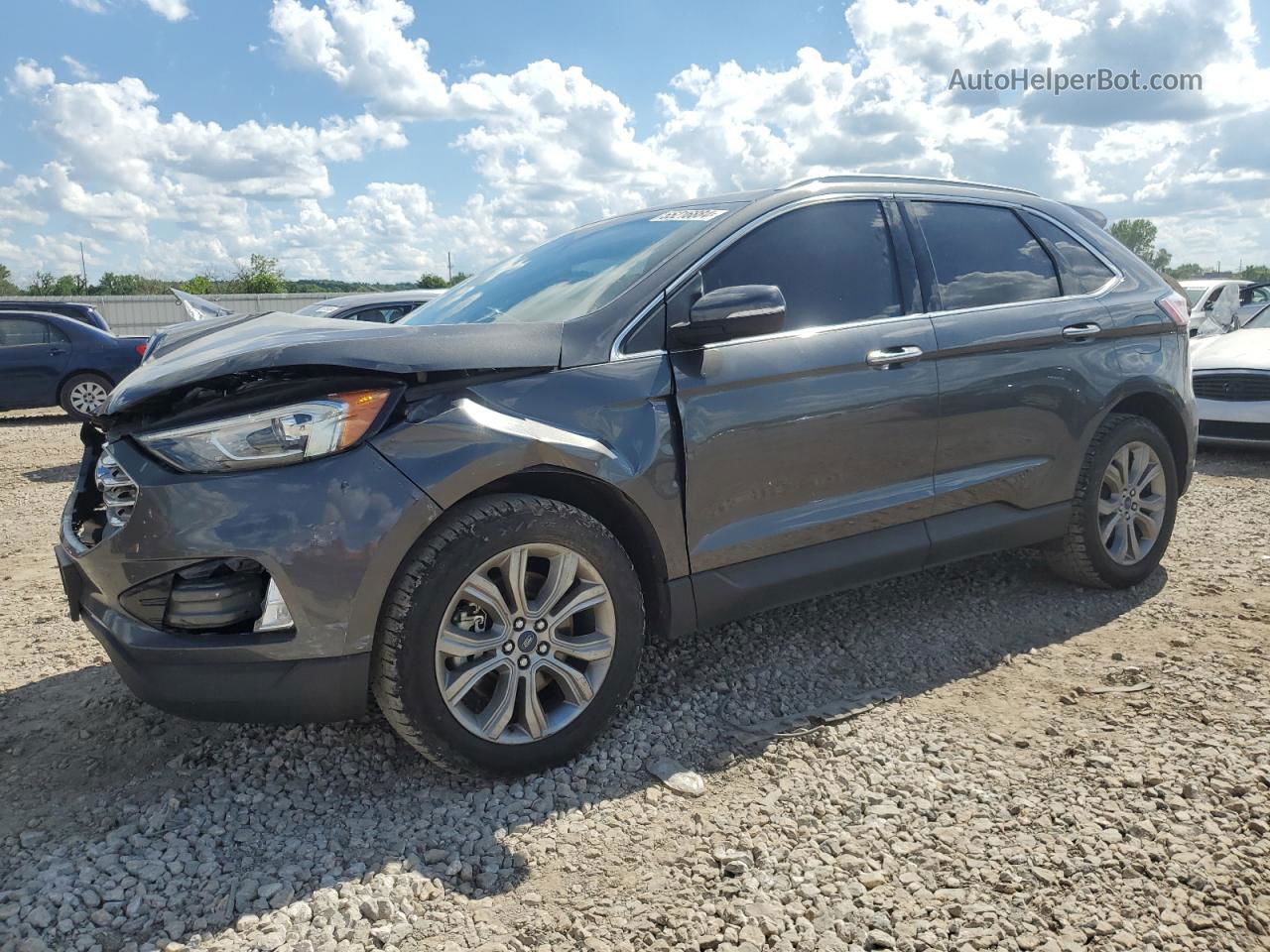 2019 Ford Edge Titanium Gray vin: 2FMPK4K93KBB55232