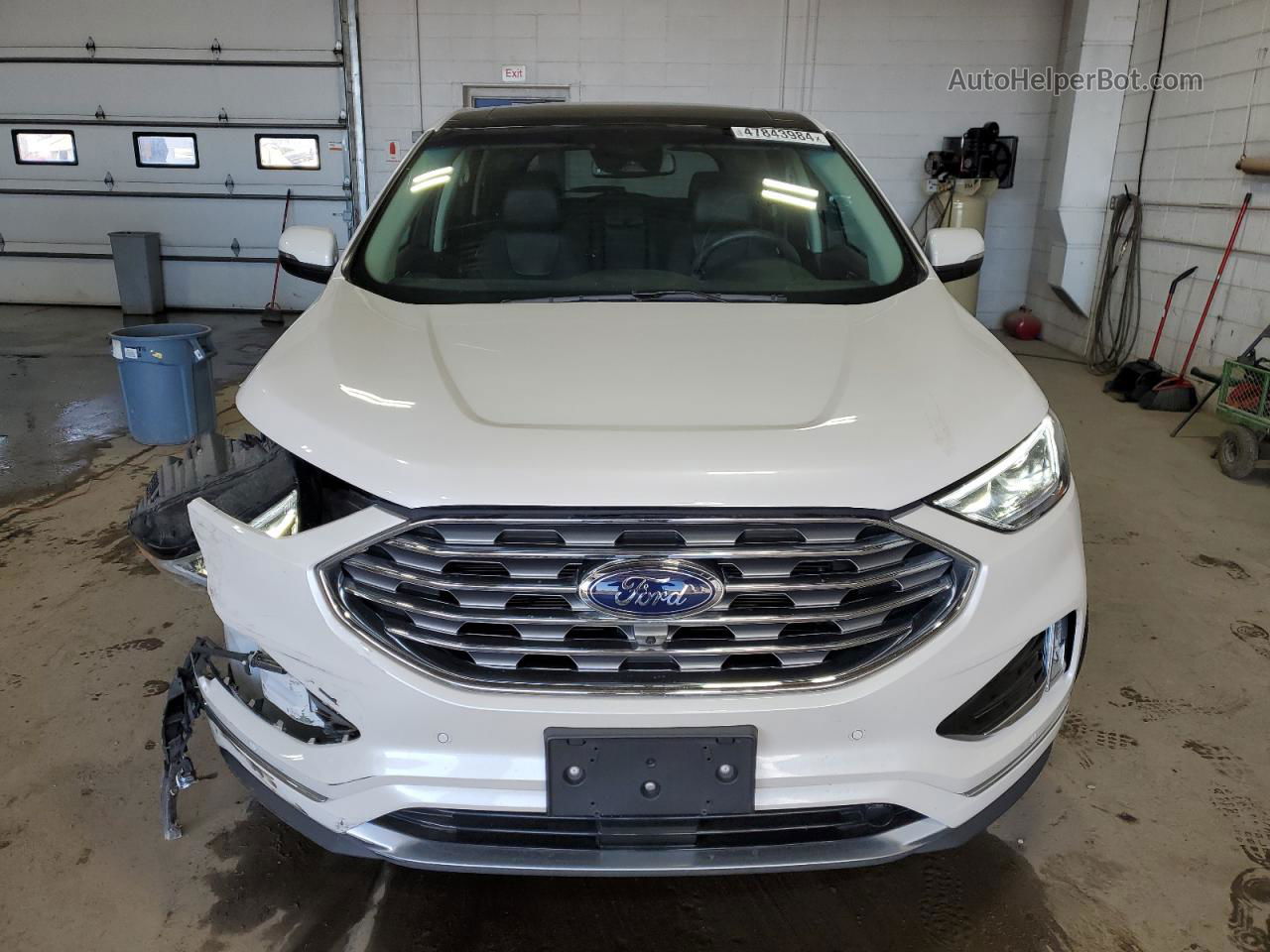 2019 Ford Edge Titanium White vin: 2FMPK4K93KBC48154