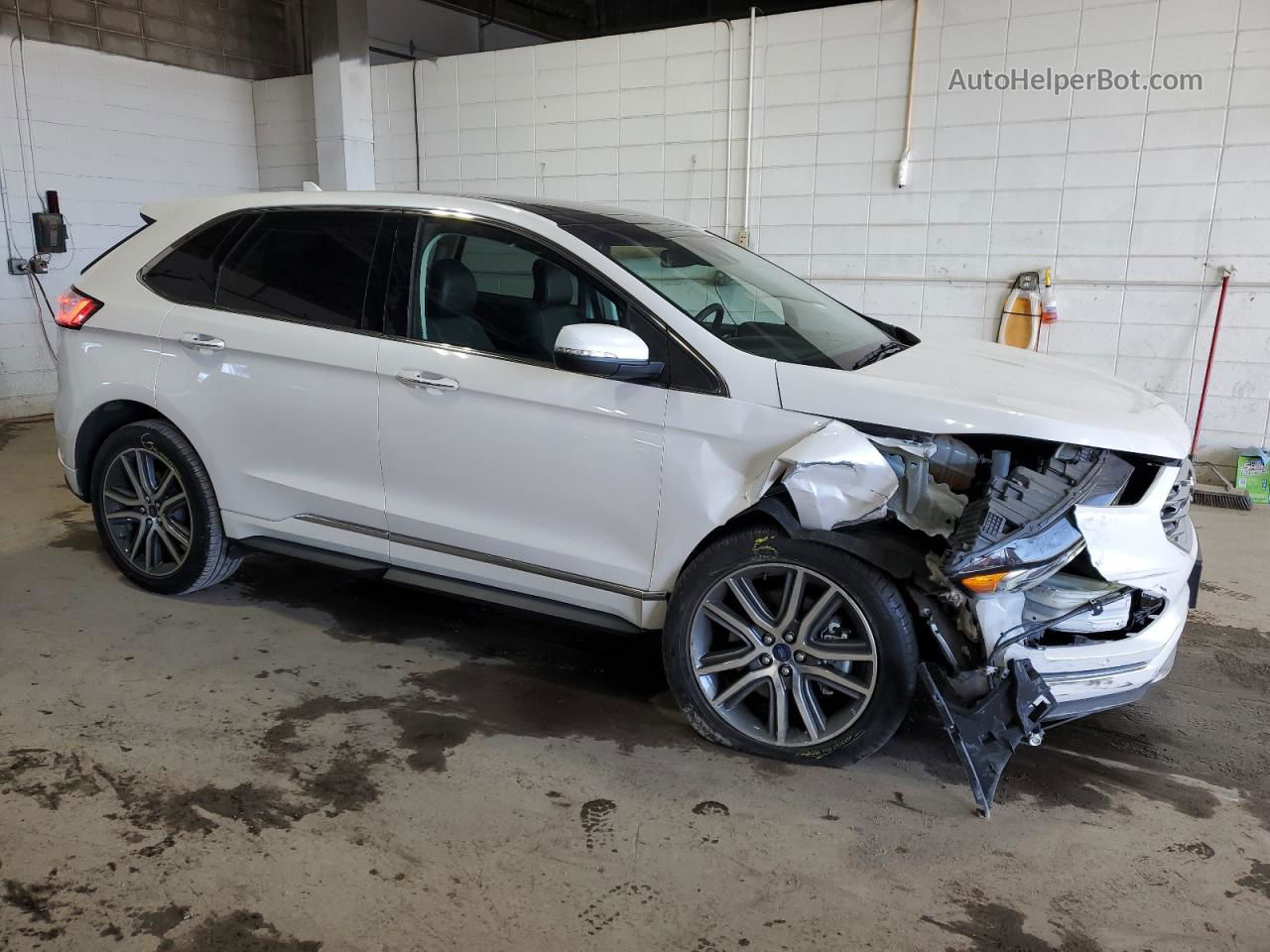 2019 Ford Edge Titanium White vin: 2FMPK4K93KBC48154