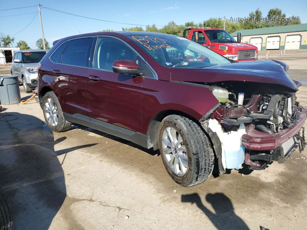 2020 Ford Edge Titanium Maroon vin: 2FMPK4K93LBB53692