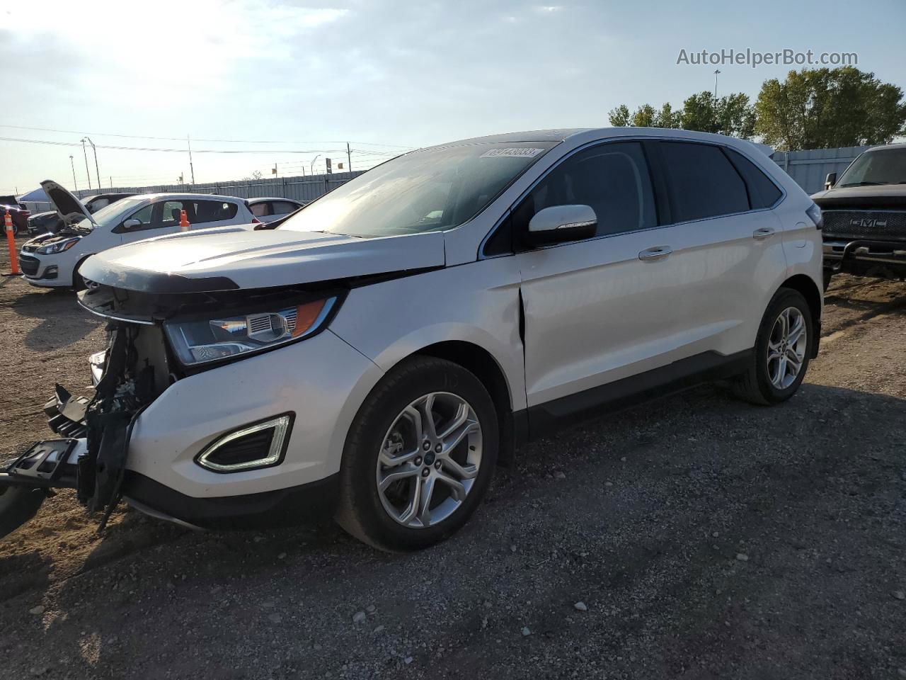 2016 Ford Edge Titanium White vin: 2FMPK4K94GBB21159