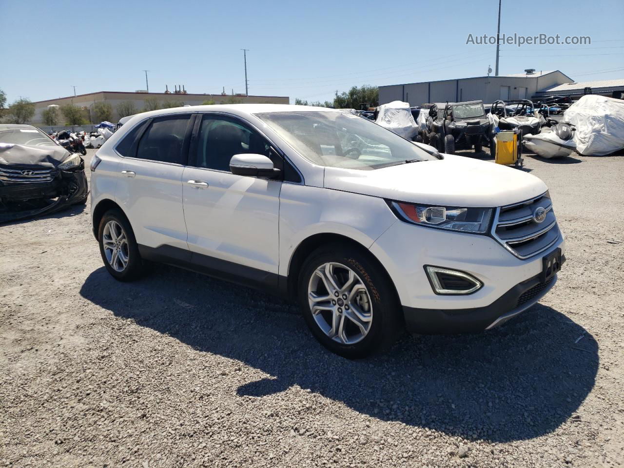 2016 Ford Edge Titanium White vin: 2FMPK4K94GBB53187