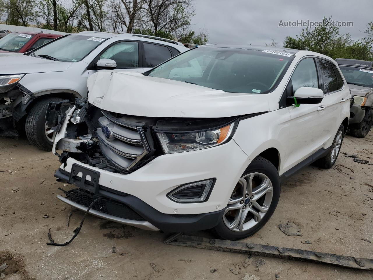 2016 Ford Edge Titanium White vin: 2FMPK4K94GBB81250