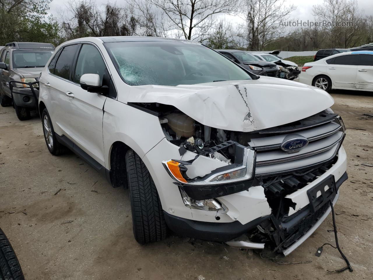 2016 Ford Edge Titanium White vin: 2FMPK4K94GBB81250