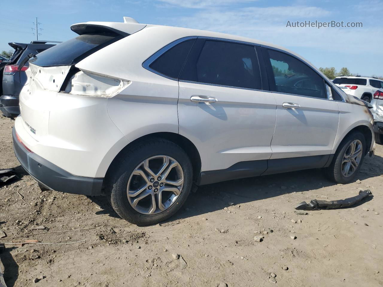 2017 Ford Edge Titanium White vin: 2FMPK4K94HBB47939