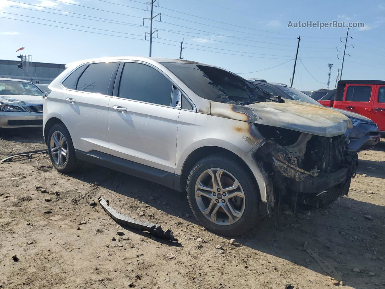 2017 Ford Edge Titanium White vin: 2FMPK4K94HBB47939