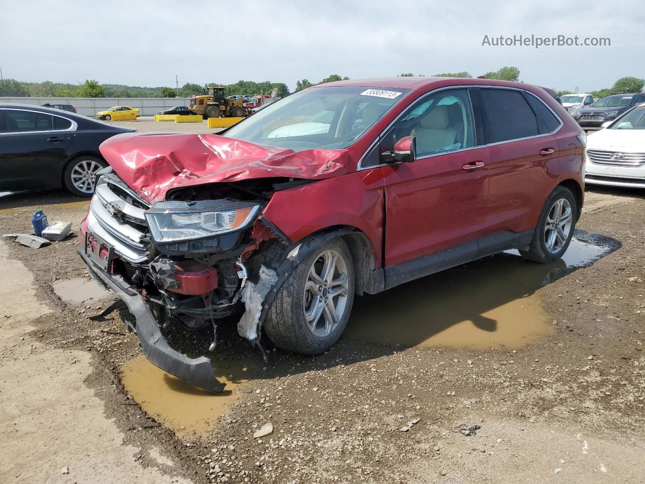 2018 Ford Edge Titanium Maroon vin: 2FMPK4K94JBB80588