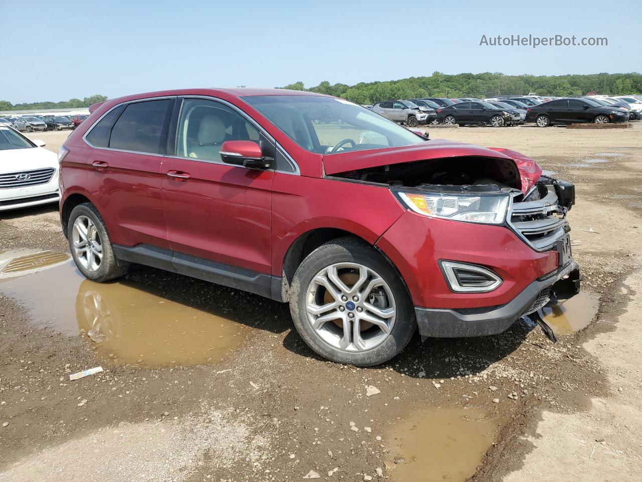 2018 Ford Edge Titanium Maroon vin: 2FMPK4K94JBB80588