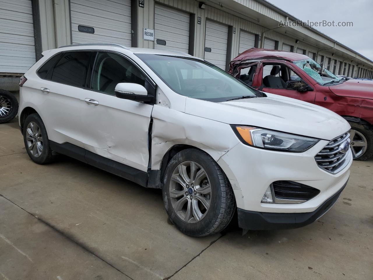 2019 Ford Edge Titanium White vin: 2FMPK4K94KBB36009