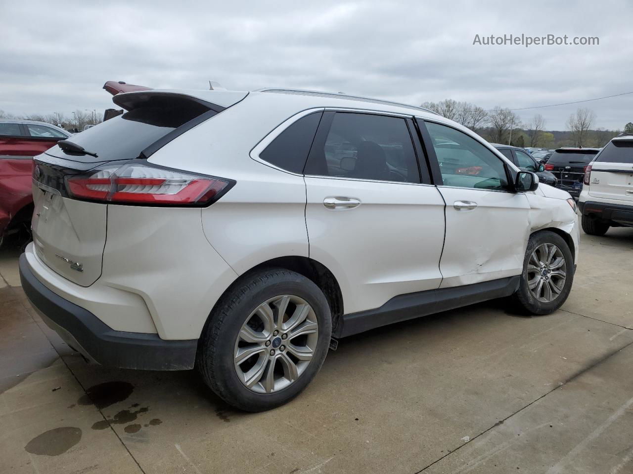 2019 Ford Edge Titanium White vin: 2FMPK4K94KBB36009