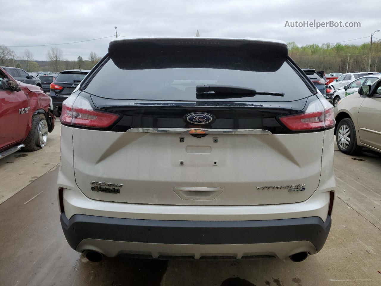 2019 Ford Edge Titanium White vin: 2FMPK4K94KBB36009