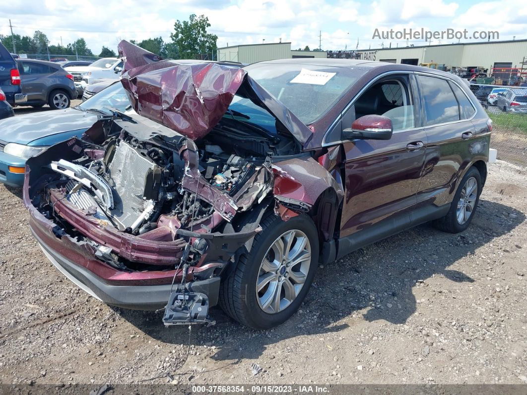 2019 Ford Edge Titanium Maroon vin: 2FMPK4K94KBB68782