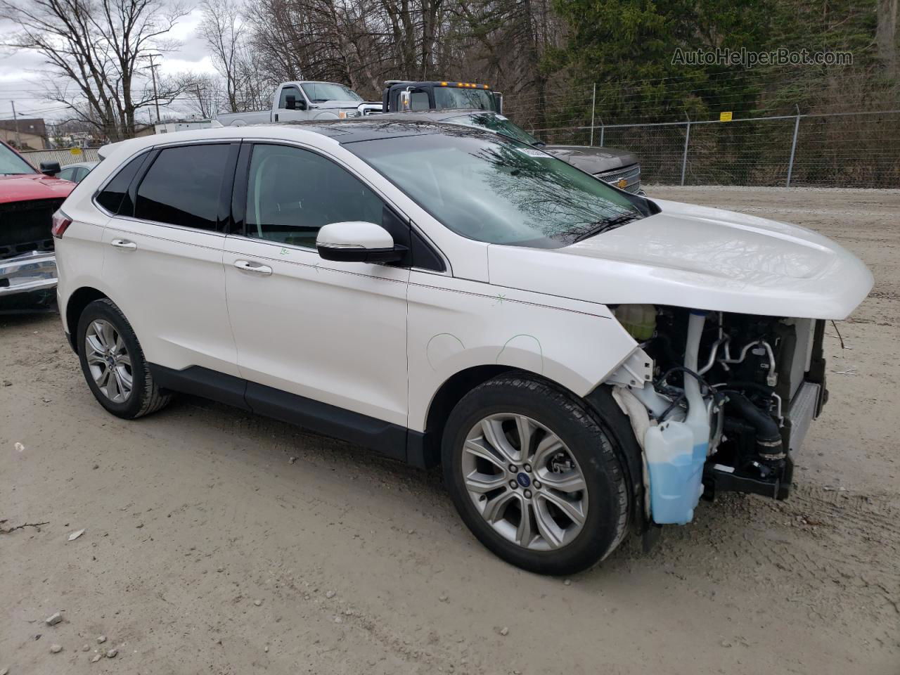 2019 Ford Edge Titanium White vin: 2FMPK4K94KBC75976