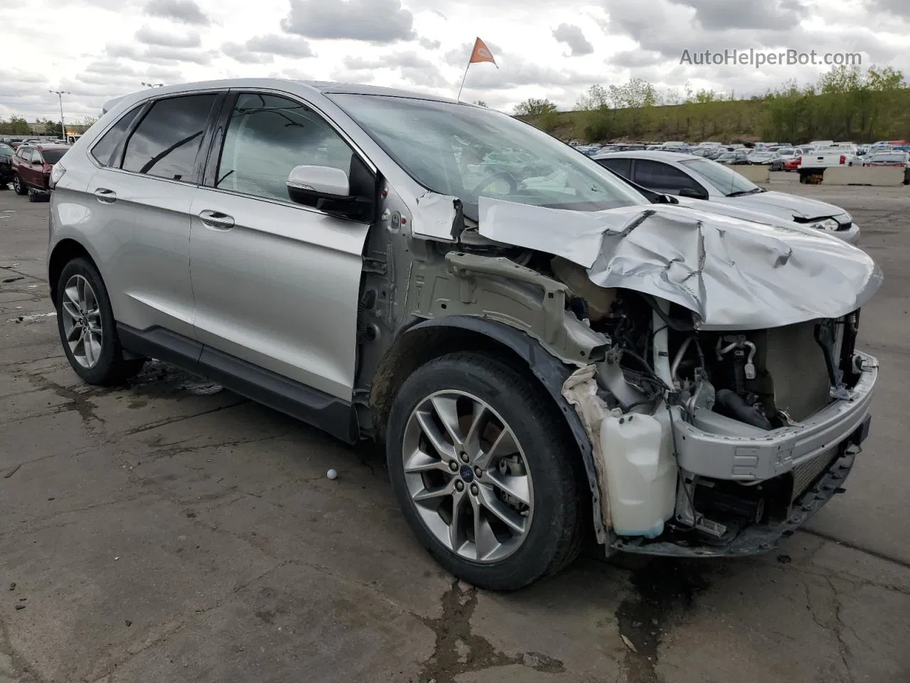 2015 Ford Edge Titanium Серебряный vin: 2FMPK4K95FBC07854