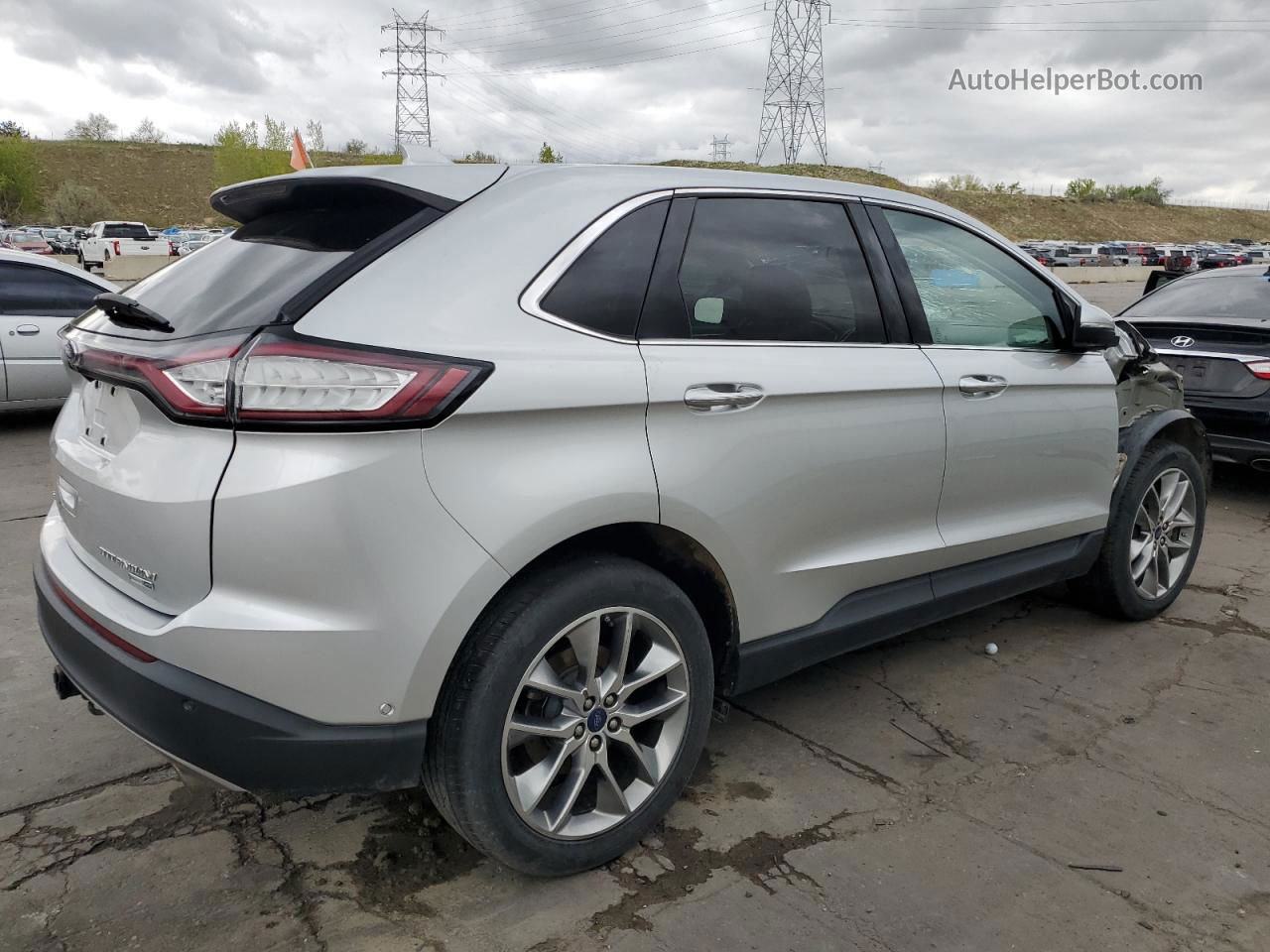 2015 Ford Edge Titanium Серебряный vin: 2FMPK4K95FBC07854