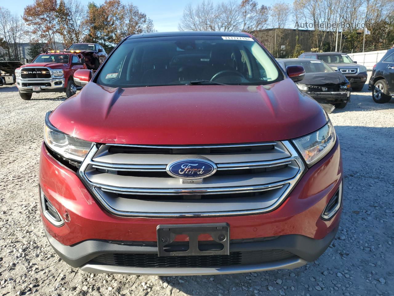 2015 Ford Edge Titanium Red vin: 2FMPK4K95FBC27909