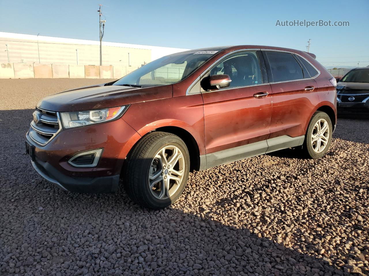 2016 Ford Edge Titanium Red vin: 2FMPK4K95GBB66580