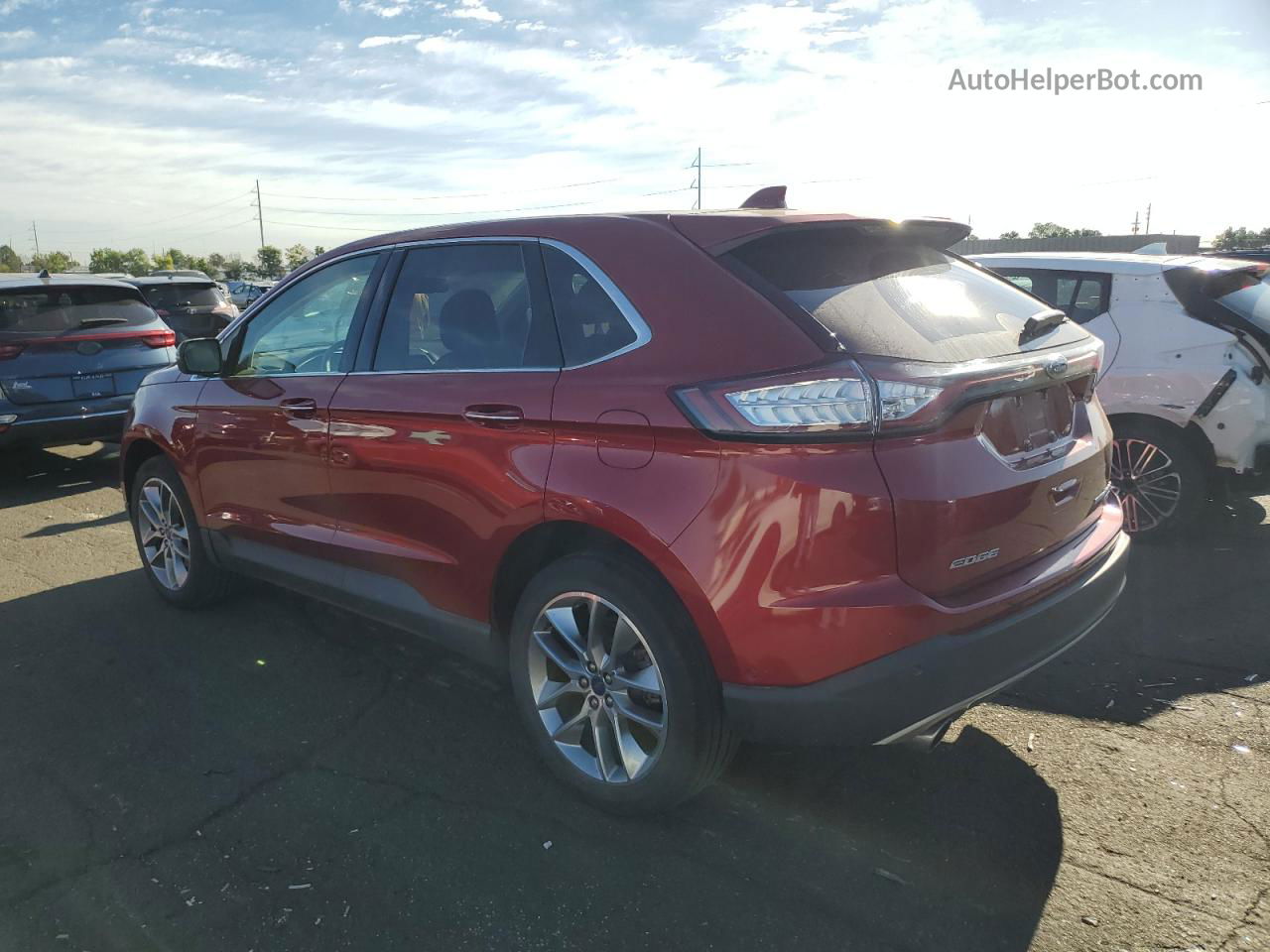 2018 Ford Edge Titanium Burgundy vin: 2FMPK4K95JBC37591