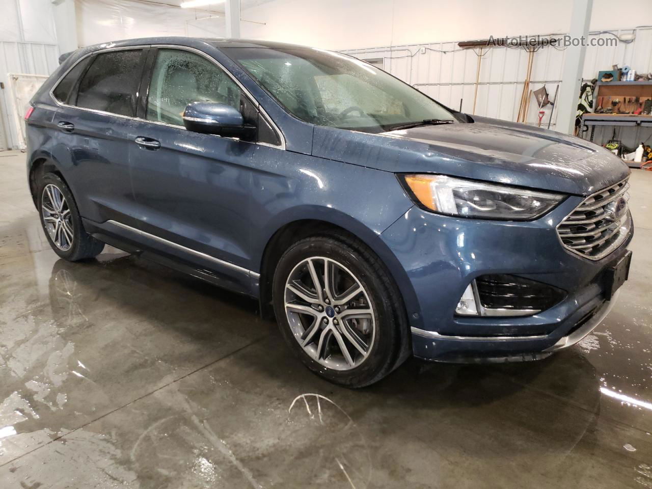 2019 Ford Edge Titanium Blue vin: 2FMPK4K95KBB10504