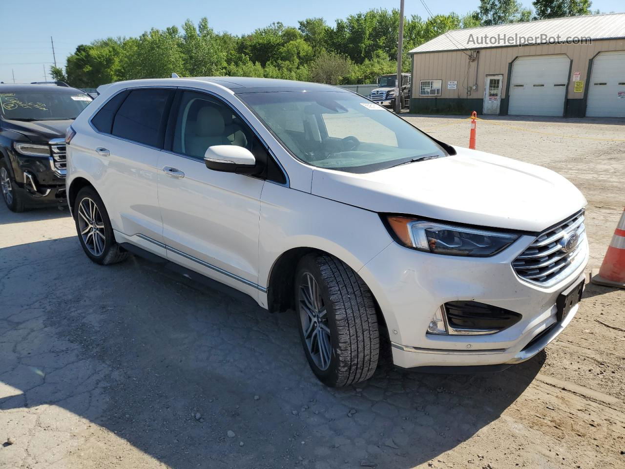 2019 Ford Edge Titanium White vin: 2FMPK4K97KBB04509