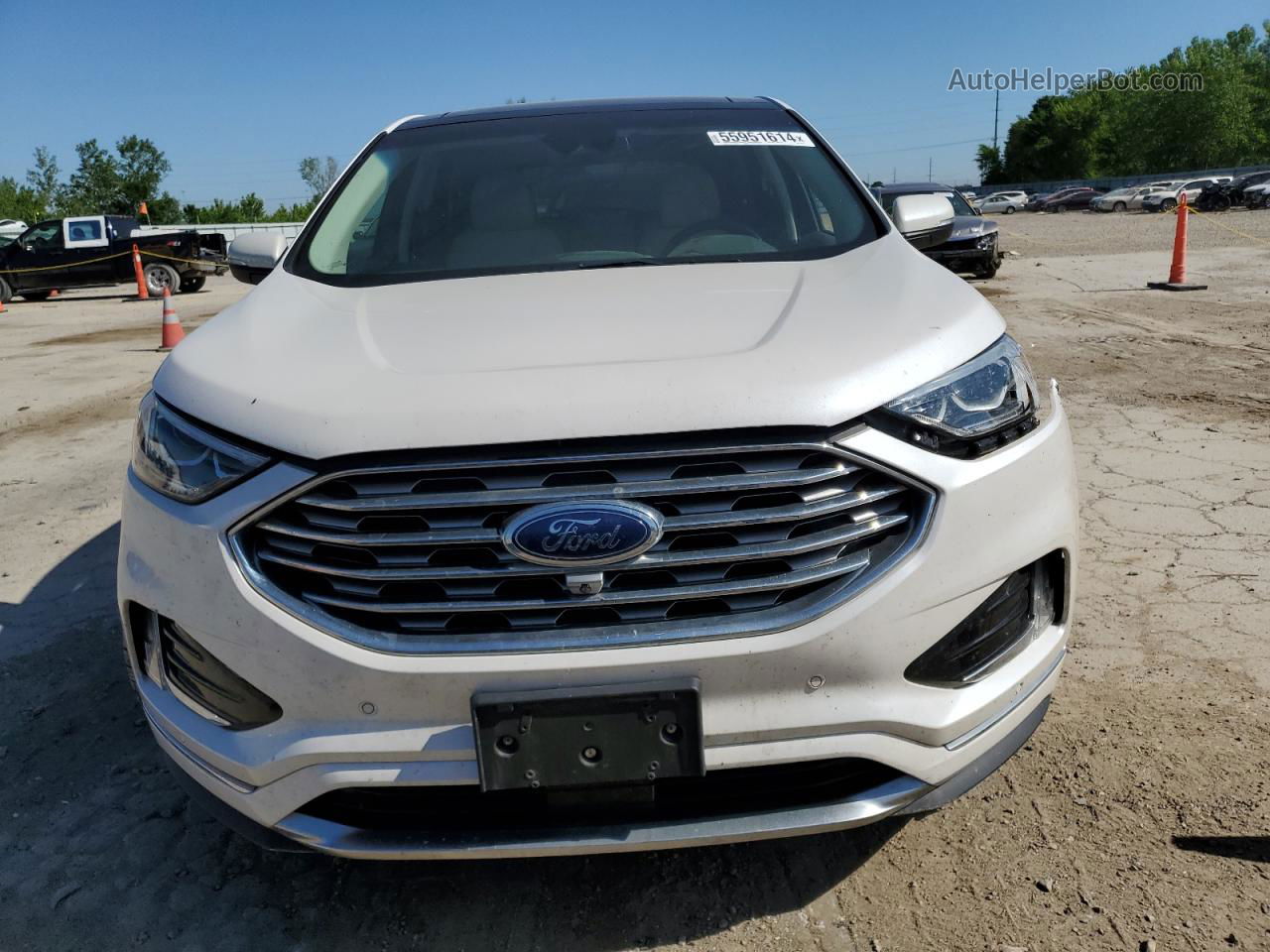 2019 Ford Edge Titanium White vin: 2FMPK4K97KBB04509