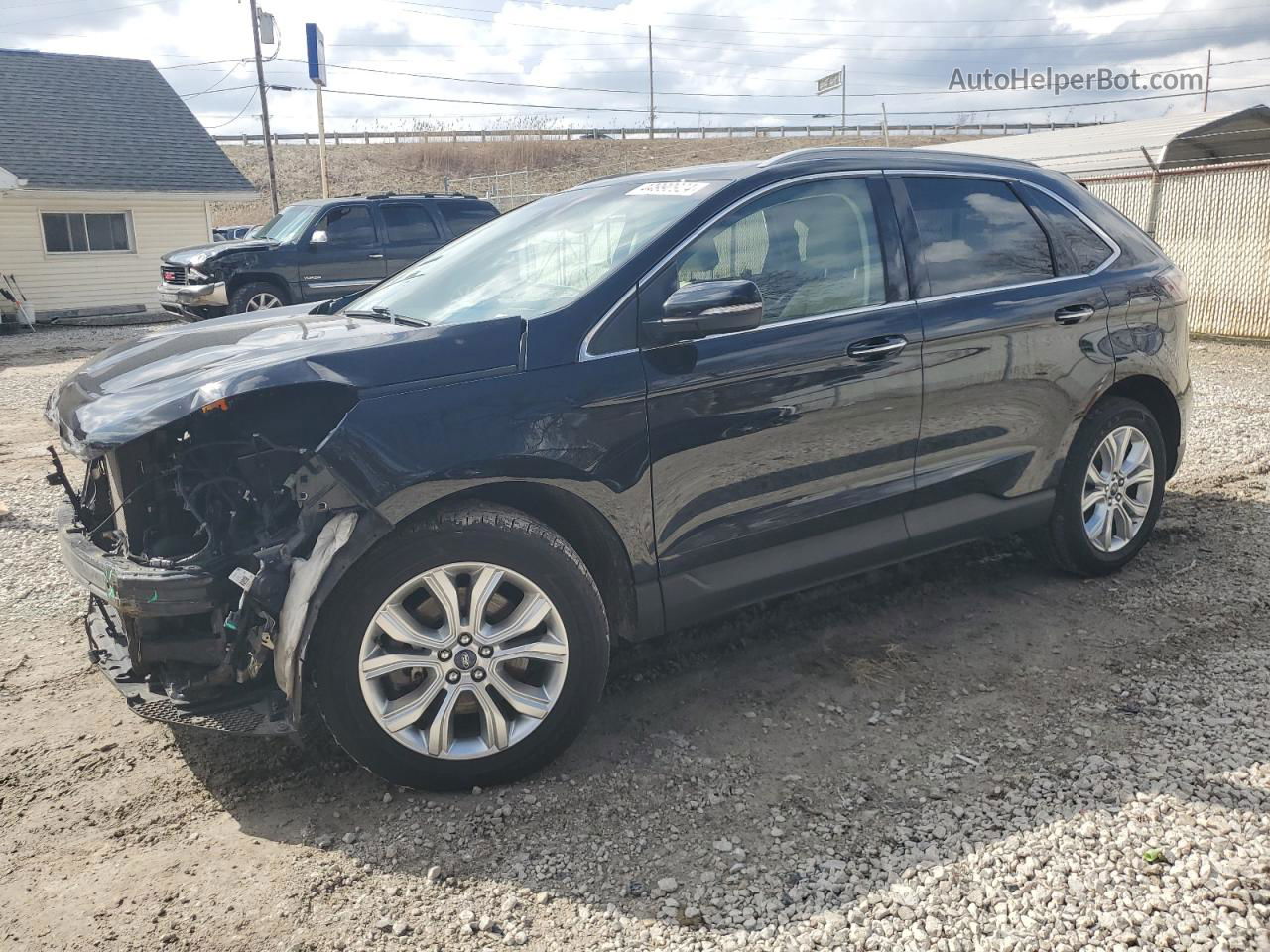 2020 Ford Edge Titanium Черный vin: 2FMPK4K97LBA75028