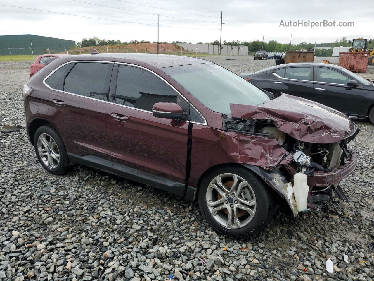 2017 Ford Edge Titanium Burgundy vin: 2FMPK4K98HBB33333