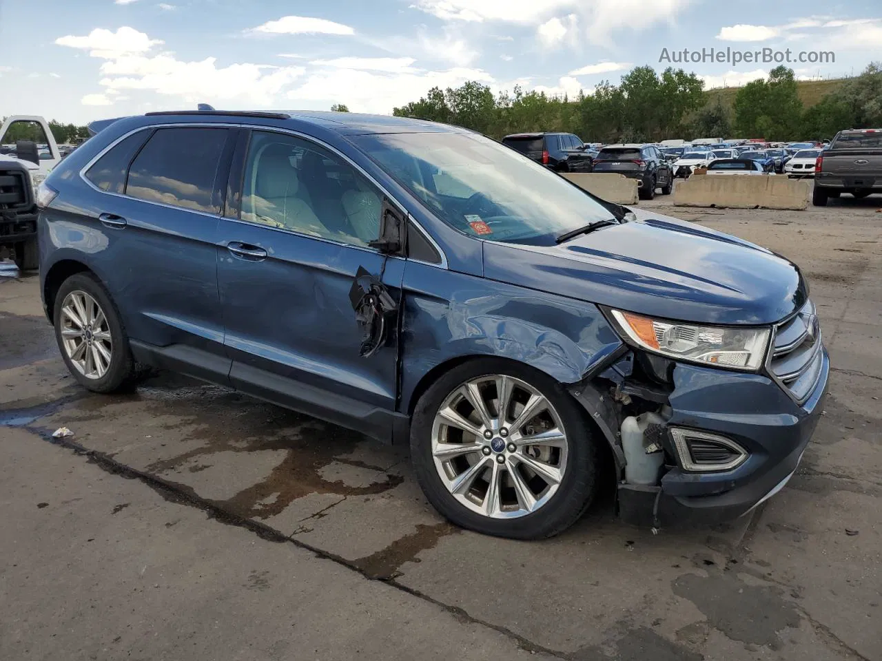 2018 Ford Edge Titanium Синий vin: 2FMPK4K98JBB97684