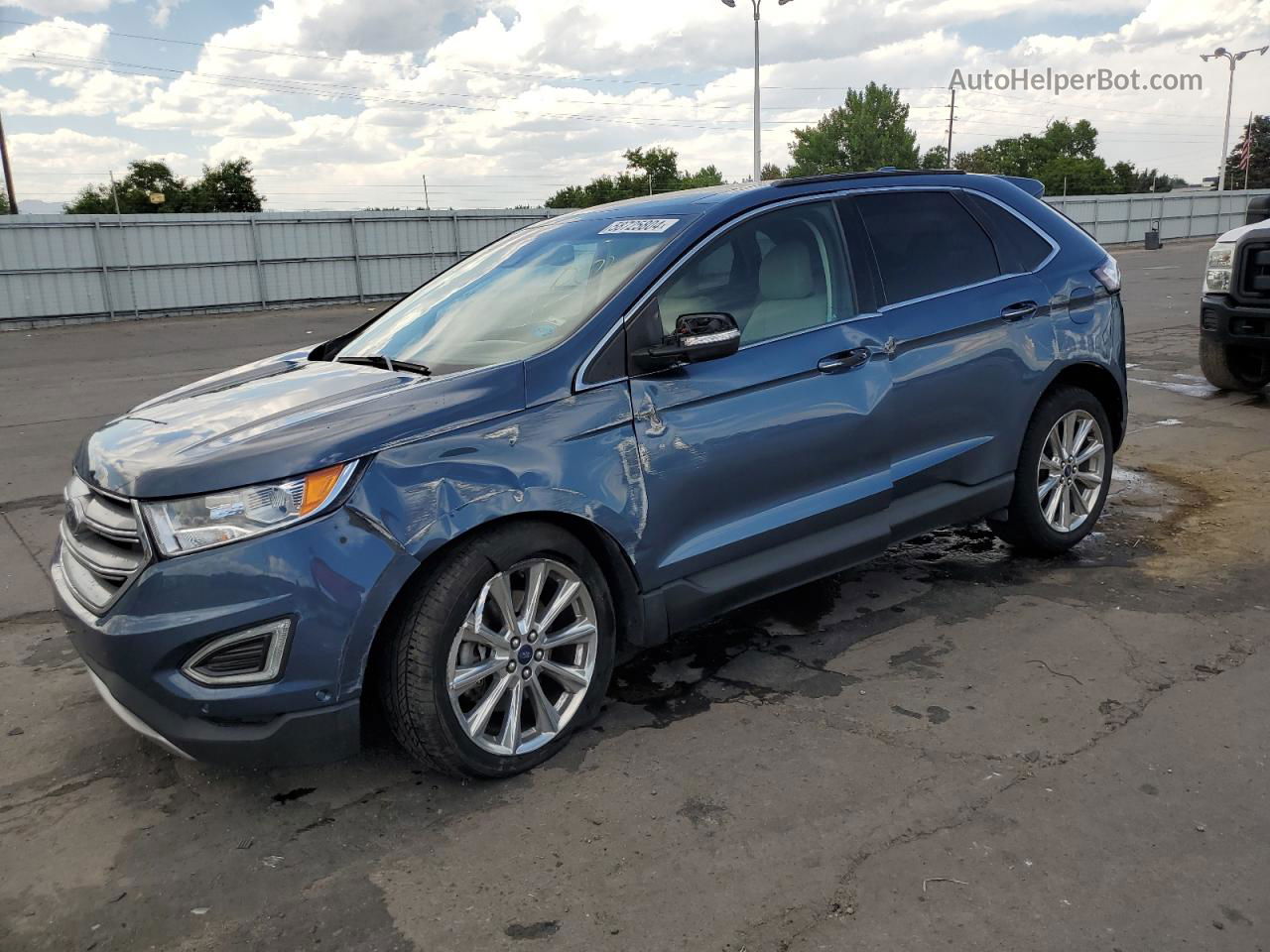 2018 Ford Edge Titanium Синий vin: 2FMPK4K98JBB97684