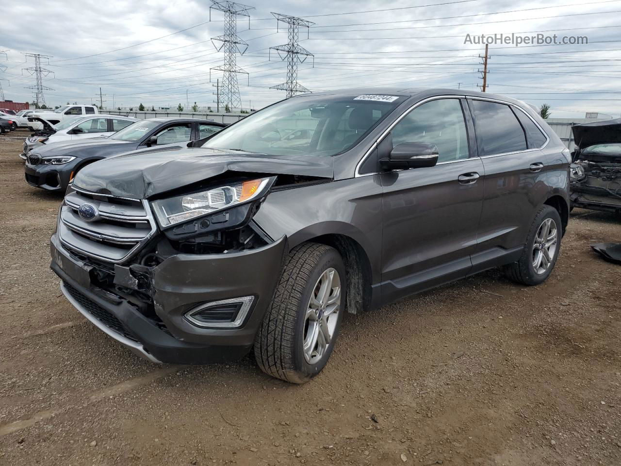 2017 Ford Edge Titanium Серый vin: 2FMPK4K99HBB57592