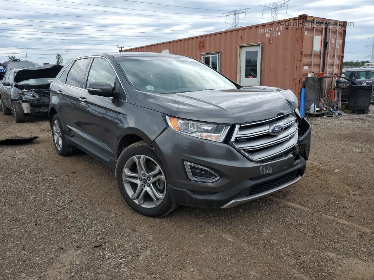 2017 Ford Edge Titanium Серый vin: 2FMPK4K99HBB57592