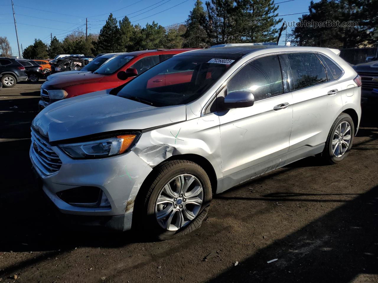 2019 Ford Edge Titanium Silver vin: 2FMPK4K99KBC24473