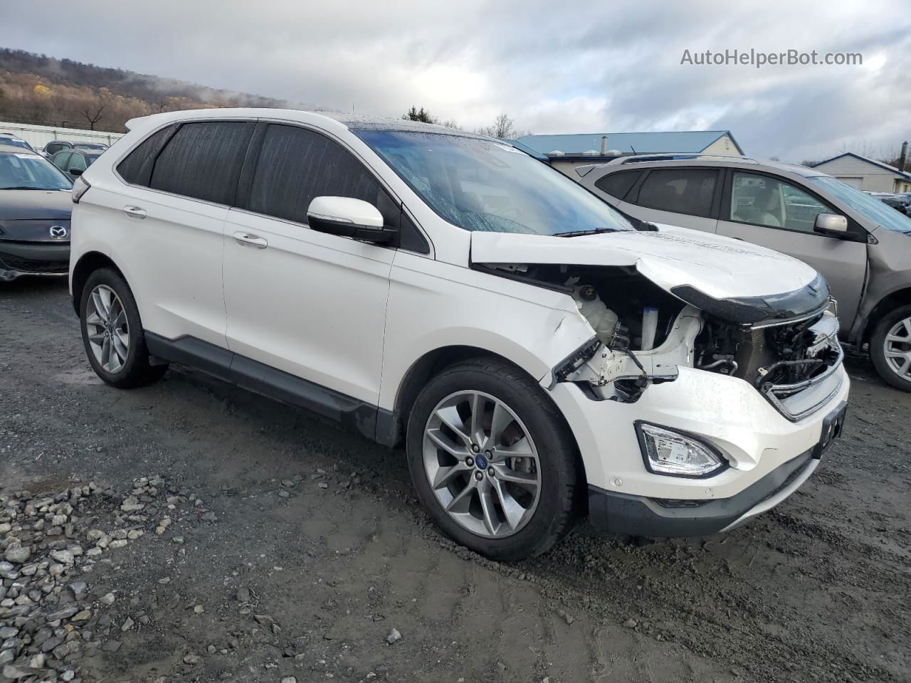 2015 Ford Edge Titanium White vin: 2FMPK4K9XFBB14876