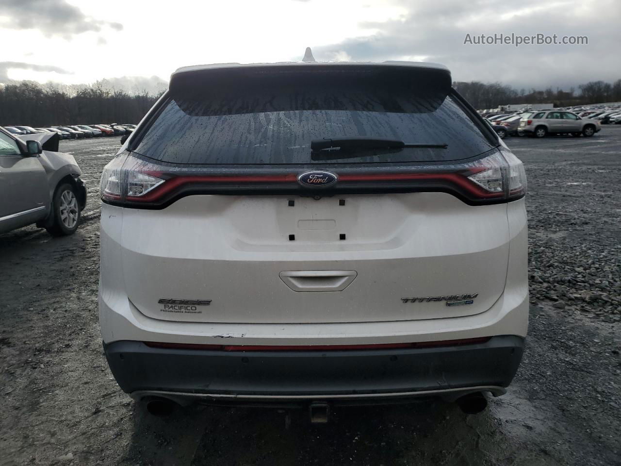 2015 Ford Edge Titanium White vin: 2FMPK4K9XFBB14876