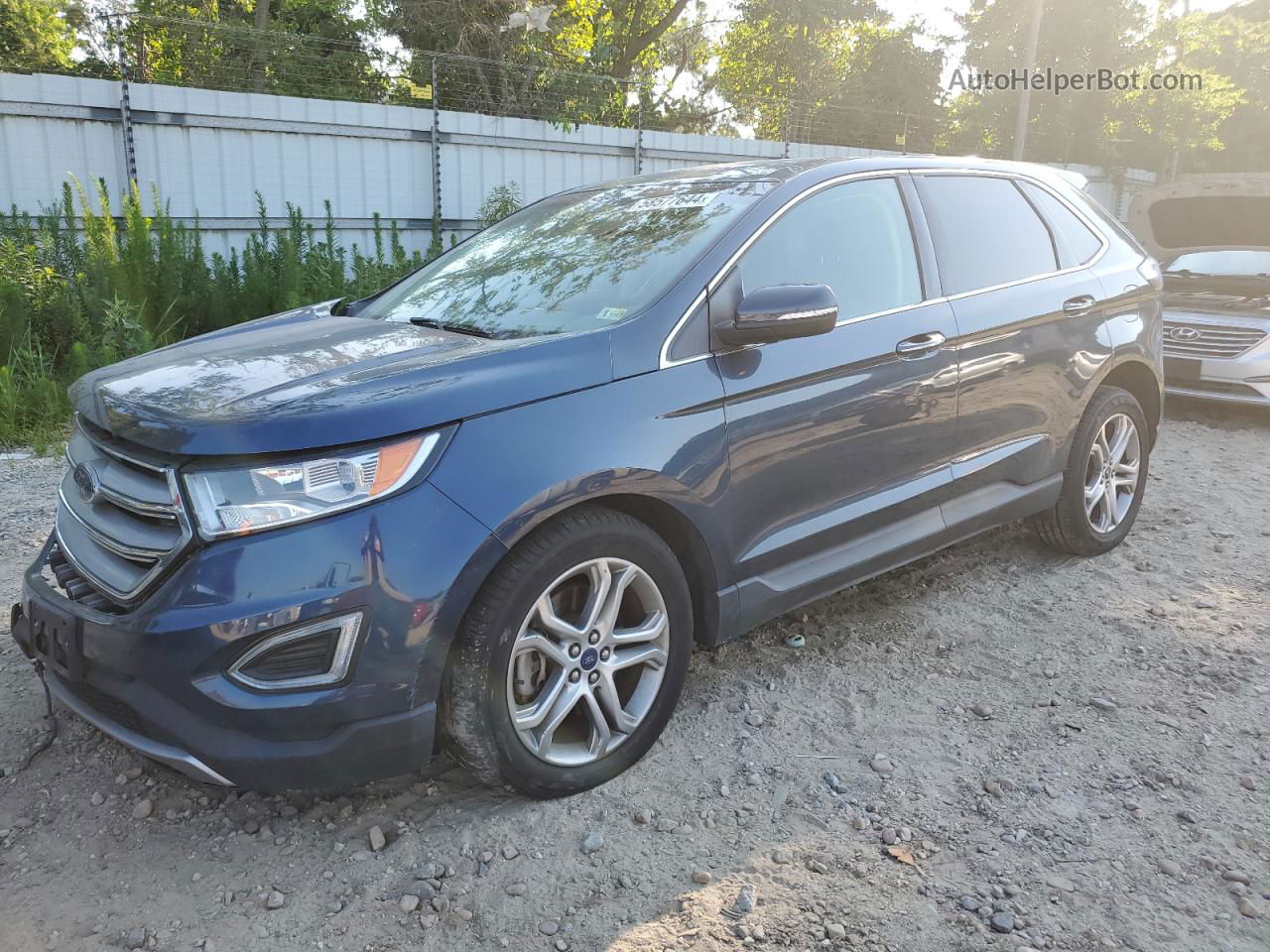 2017 Ford Edge Titanium Синий vin: 2FMPK4K9XHBB58394